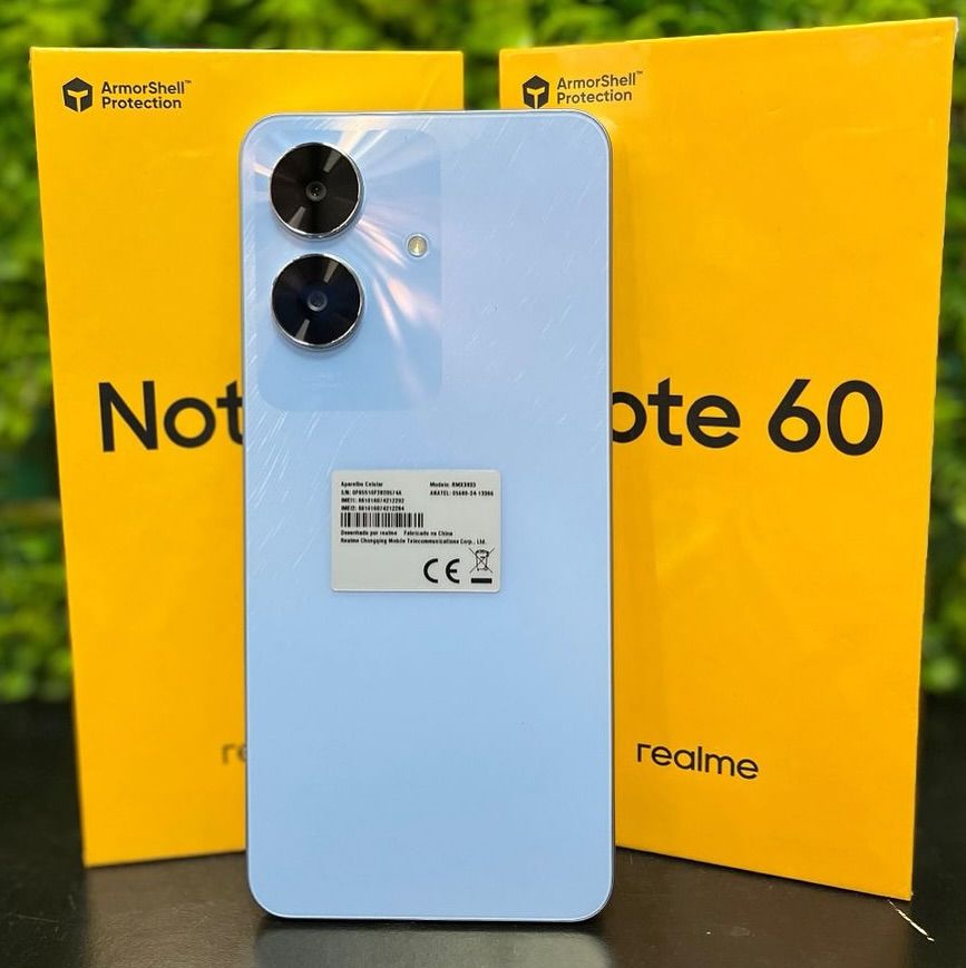 [New Arrival] Realme Note 60 256GB+8GB 6.74" IPS LCD 90Hz Display 32MP Rear Camera 5000mAh Battery 10W Fast Charging Dual SIM IP64 Die-Cast Aluminium Chasis Android AI Smartphones