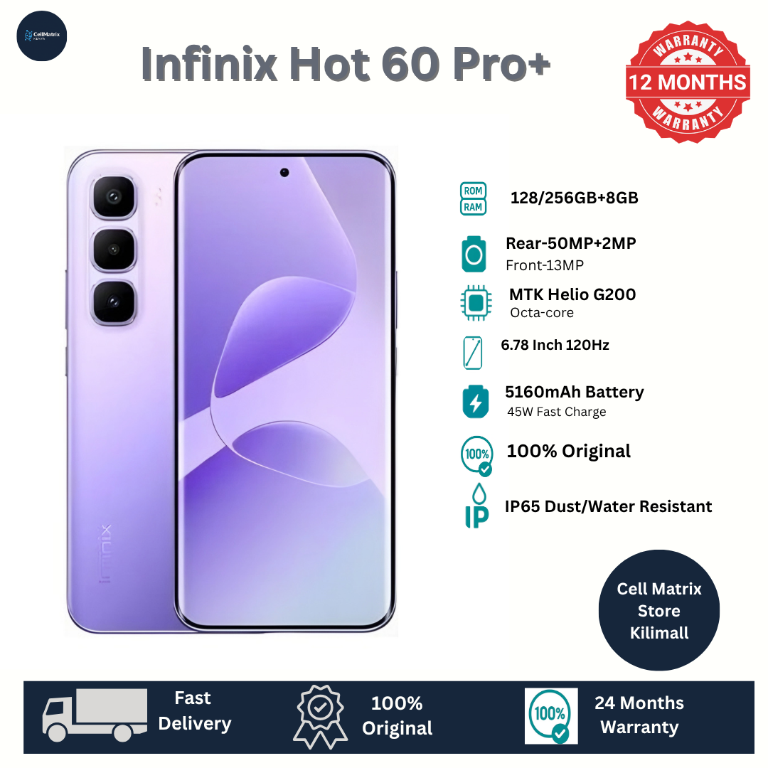 [New Arrival] Infinix Hot 60 Pro Plus 256GB+16(8+8)GB 6.78" 144Hz Curved AMOLED Display 50+13MP Camera 5160mAh Battery 45W Fast Charging Corning Gorilla Glass 7i IP65 Infinix Hot 60 Pro+ AI Smartphone