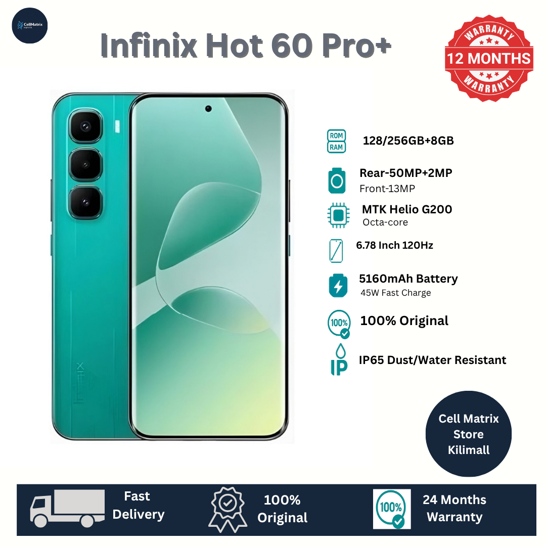 [New Arrival] Infinix Hot 60 Pro Plus 256GB+16(8+8)GB 6.78" 144Hz Curved AMOLED Display 50+13MP Camera 5160mAh Battery 45W Fast Charging Corning Gorilla Glass 7i IP65 Infinix Hot 60 Pro+ AI Smartphone