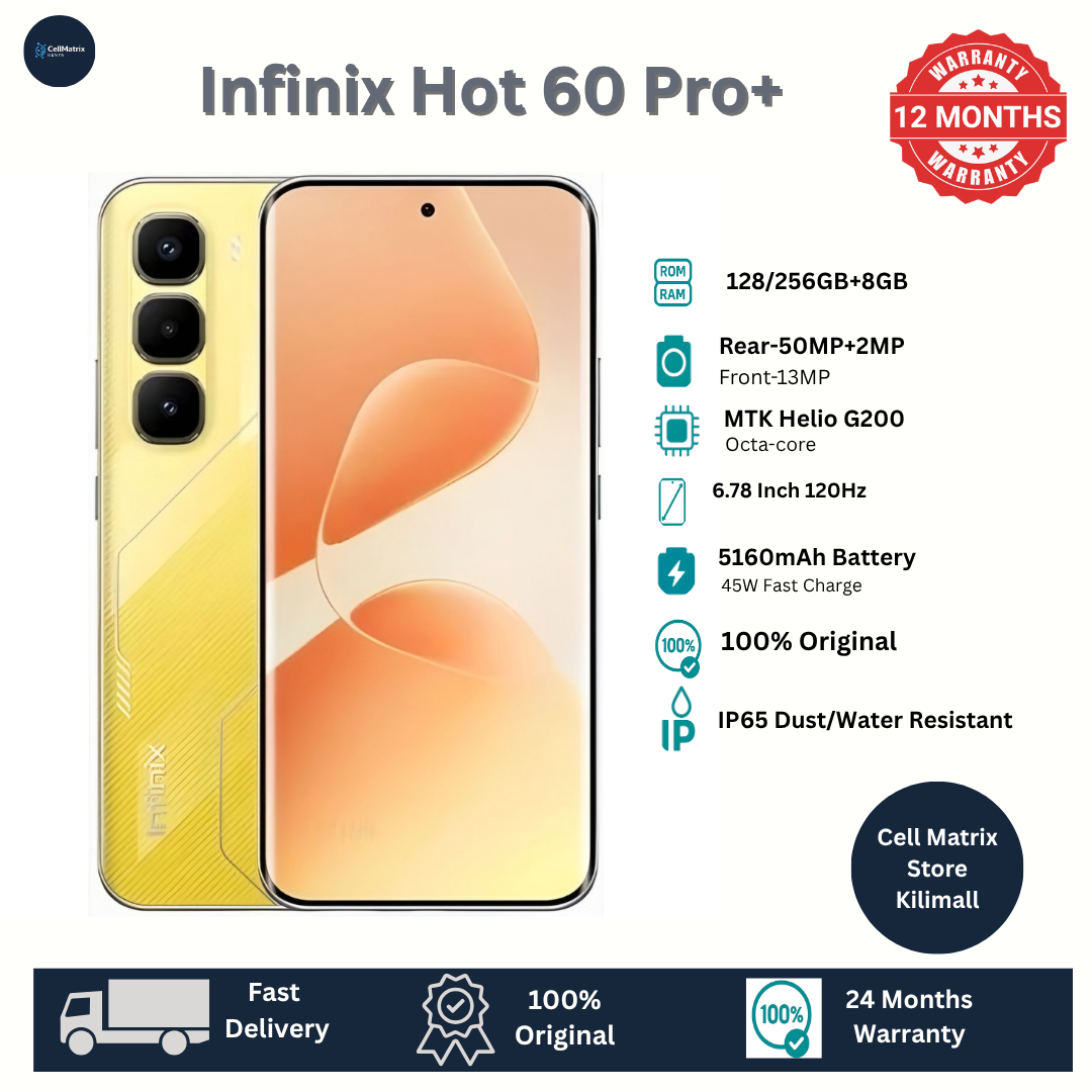 [New Arrival] Infinix Hot 60 Pro Plus 256GB+16(8+8)GB 6.78" 144Hz Curved AMOLED Display 50+13MP Camera 5160mAh Battery 45W Fast Charging Corning Gorilla Glass 7i IP65 Infinix Hot 60 Pro+ AI Smartphone
