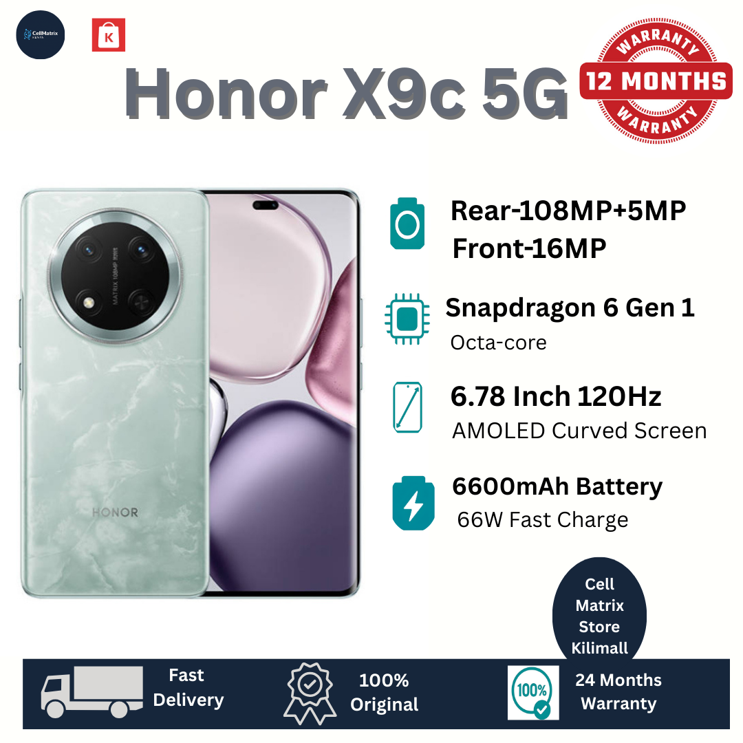 [Limited-Time-Deal] Honor X9c 256GB+8GB 6.78" 120Hz Curved AMOLED Display 108MP+16MP Camera Huge 6600mAh Battery 66W Super-Fast Charging IP65 Under-Display Fingerprint Android AI Smartphones