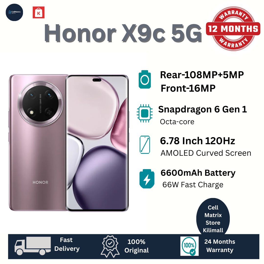 [Limited-Time-Deal] Honor X9c 256GB+8GB 6.78" 120Hz Curved AMOLED Display 108MP+16MP Camera Huge 6600mAh Battery 66W Super-Fast Charging IP65 Under-Display Fingerprint Android AI Smartphones