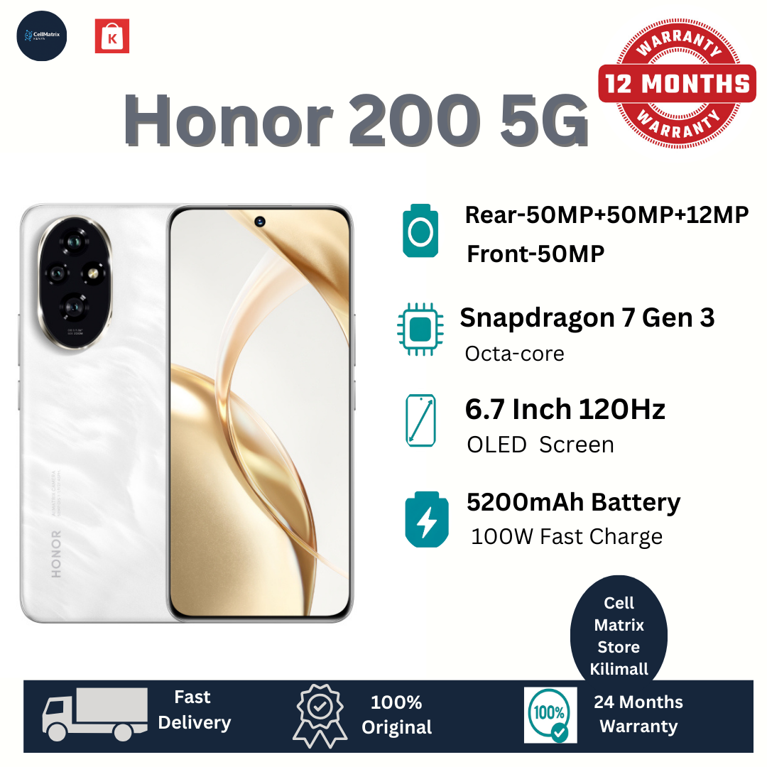 [Limited-Time-Deal] Honor 200 5G 256GB+8GB 6.7" Quad Curved OLED Display 50MP+50MP Camera 5200mAh Battery 100W Fast Charging e-SIM Snapdragon 7 Gen 3 SoC Under-Display Fingerprint AI Smartphones