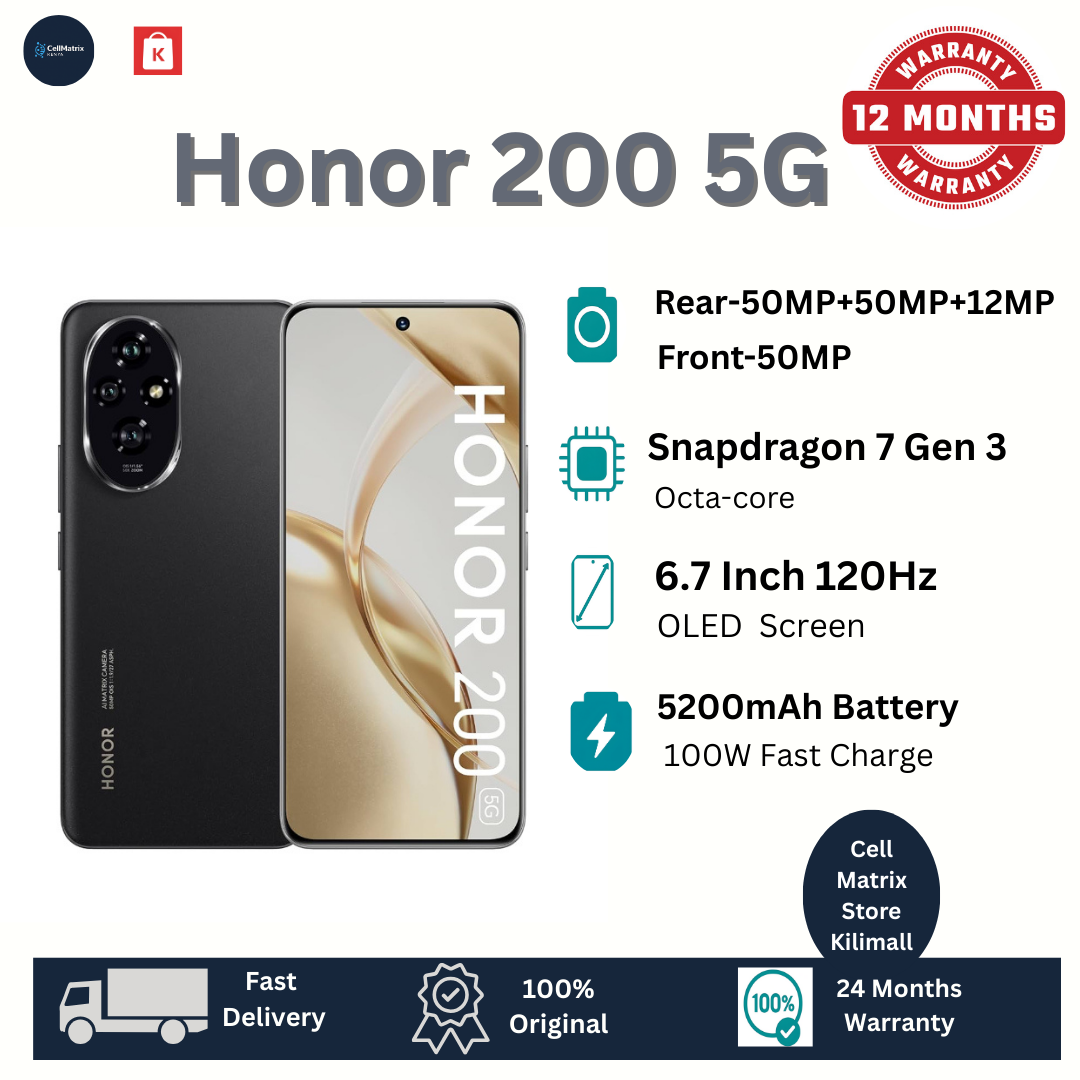 [Limited-Time-Deal] Honor 200 5G 256GB+8GB 6.7" Quad Curved OLED Display 50MP+50MP Camera 5200mAh Battery 100W Fast Charging e-SIM Snapdragon 7 Gen 3 SoC Under-Display Fingerprint AI Smartphones