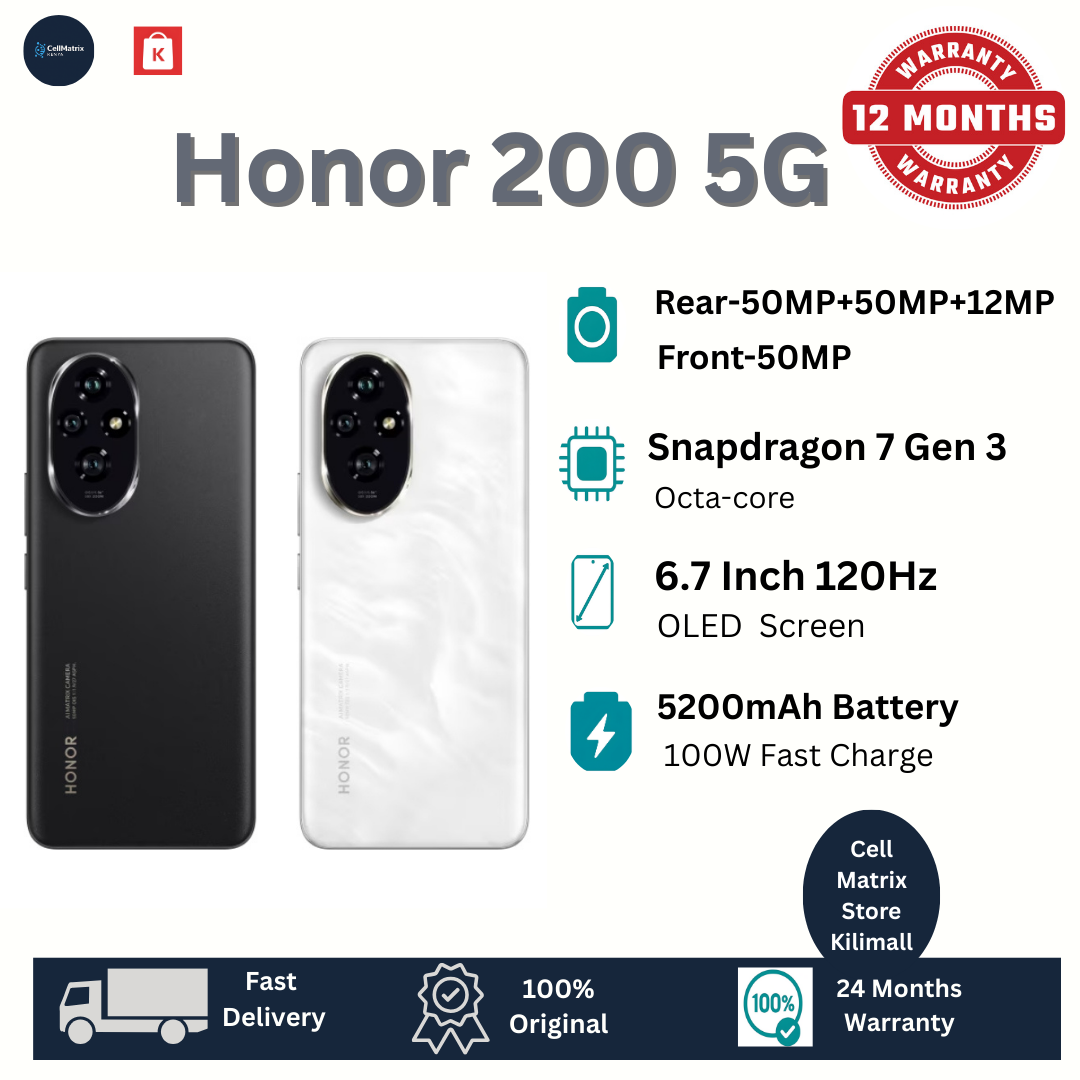 [Limited-Time-Deal] Honor 200 5G 256GB+8GB 6.7" Quad Curved OLED Display 50MP+50MP Camera 5200mAh Battery 100W Fast Charging e-SIM Snapdragon 7 Gen 3 SoC Under-Display Fingerprint AI Smartphones