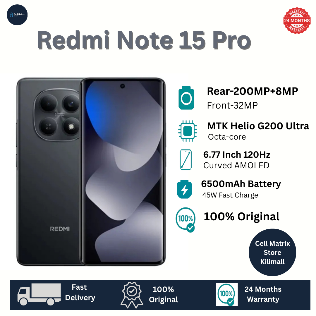 [New Arrival🔥🔥] XIAOMI Redmi Note 15 Pro 8GB+256GB 6.77" 120Hz Curved AMOLED Display 200MP Camera Dual SIM IP65 6500mAh Battery 45W Fast Charging On-screen Fingerprint Smartphone Redmi Note 14 Pro