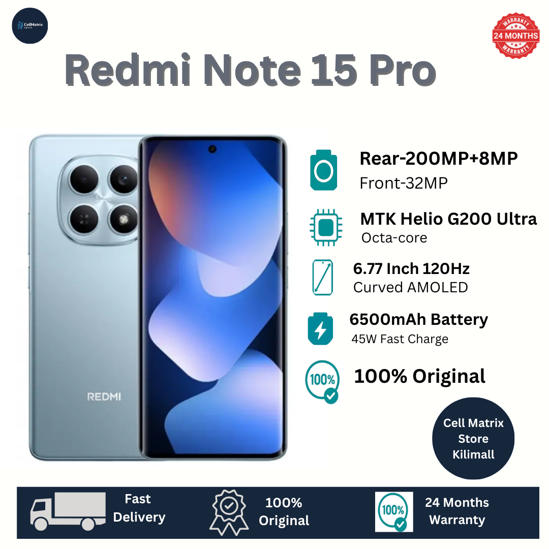 [New Arrival🔥🔥] XIAOMI Redmi Note 15 Pro 8GB+256GB 6.77" 120Hz Curved AMOLED Display 200MP Camera Dual SIM IP65 6500mAh Battery 45W Fast Charging On-screen Fingerprint Smartphone Redmi Note 14 Pro