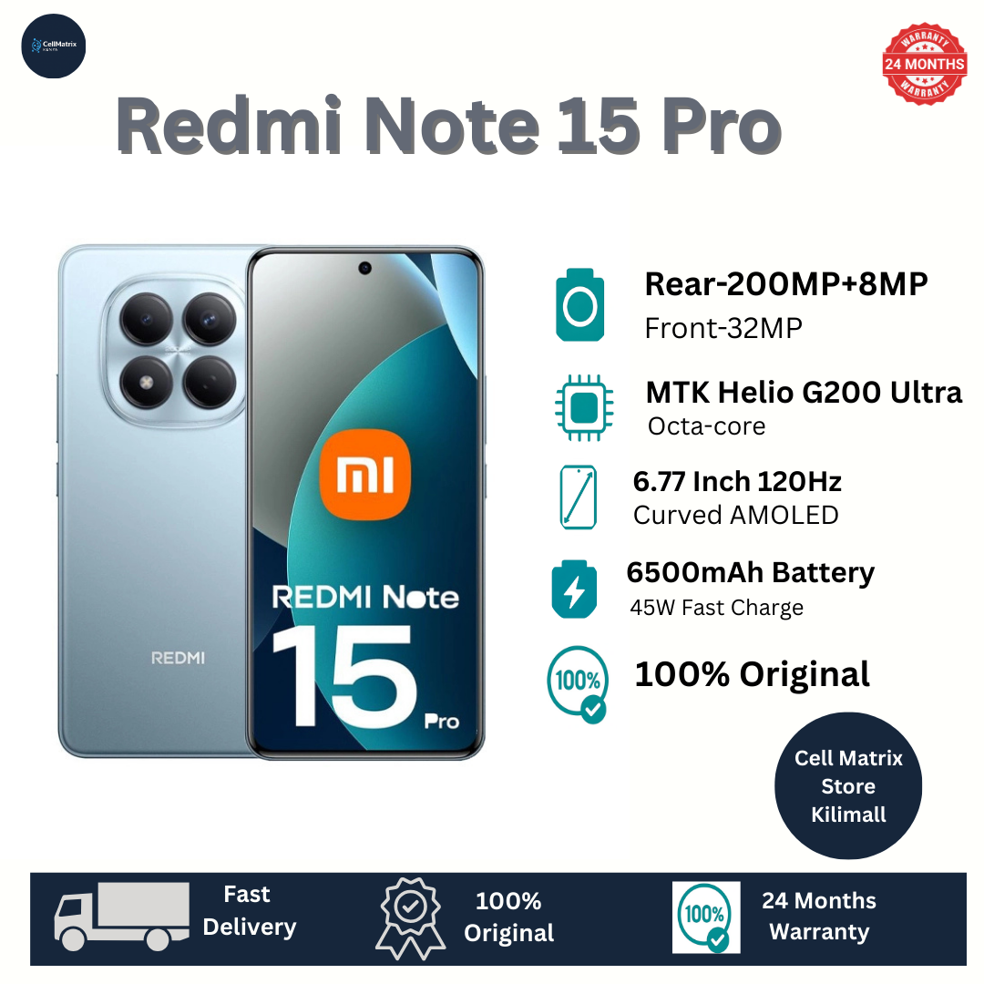 [New Arrival🔥🔥] XIAOMI Redmi Note 15 Pro 8GB+256GB 6.77" 120Hz Curved AMOLED Display 200MP Camera Dual SIM IP65 6500mAh Battery 45W Fast Charging On-screen Fingerprint Smartphone Redmi Note 14 Pro