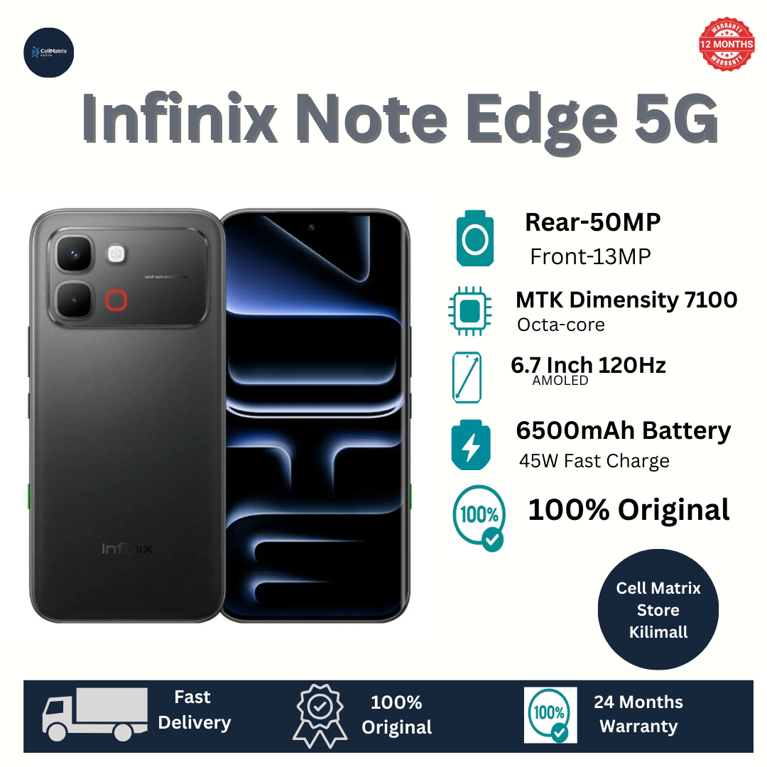 [New Arrival🔥🔥] Infinix Note Edge 5G 256GB+16GB (8+8)GB RAM 6.78" 120Hz AMOLED Screen Dual SIM 45W 6500mAh 50MP Camera Android 16 MTK Dimensity 7100 Smart AI Phones Smartphone On-Screen Fingerprint