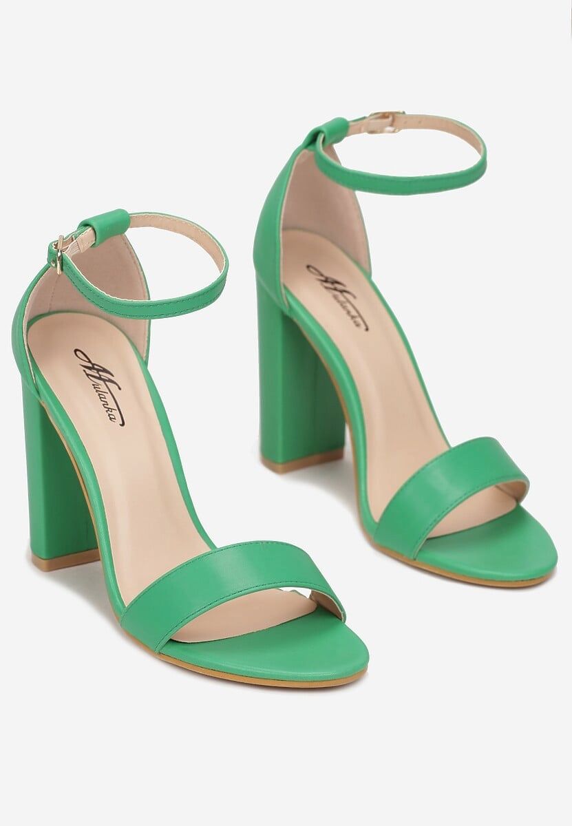 Womens 3.5" Chunky Block High Heels Ankle Strap Heeled Sandals