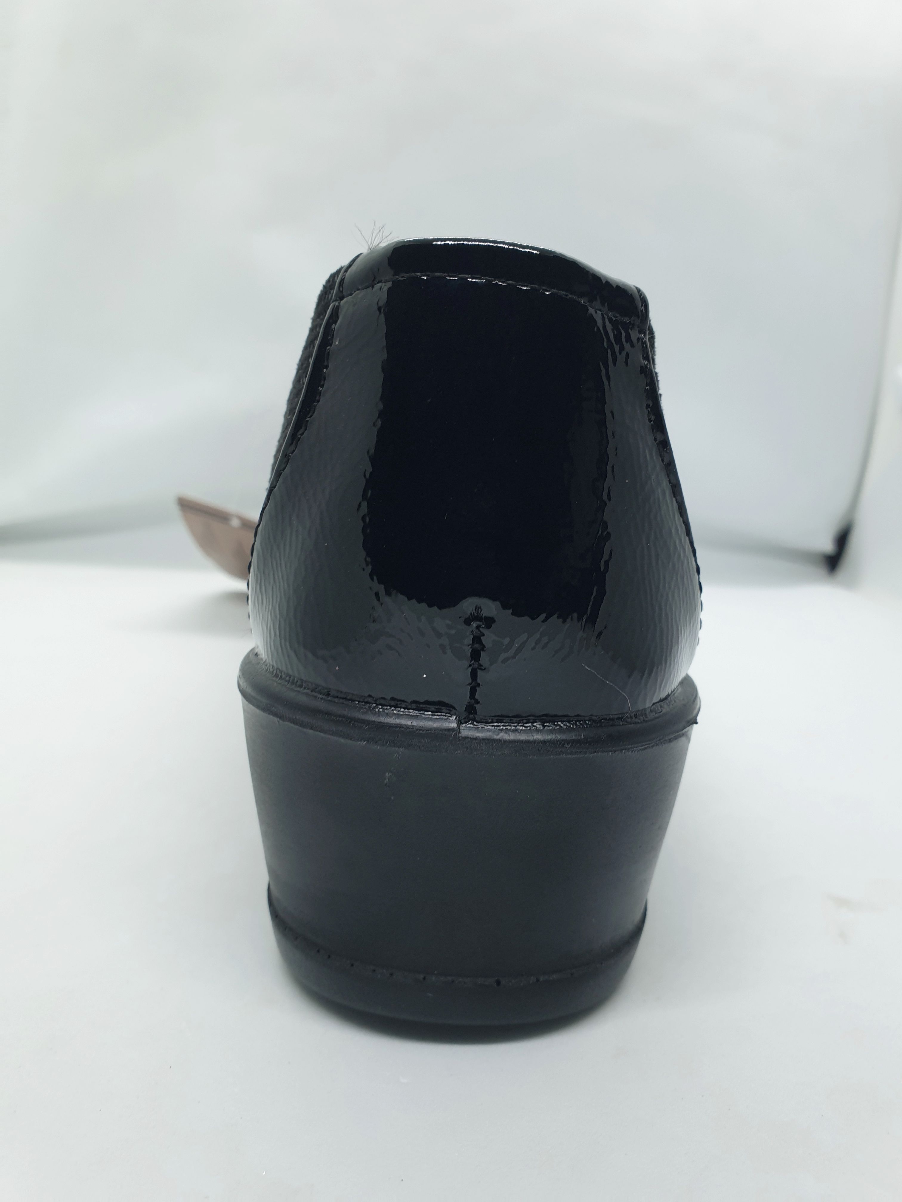 Womens Black Gala Slip On Casual Leather Loafer ,Low Wedge ,Deck Boat Shoes.