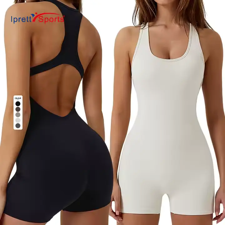 Seamless Backless Sports Bodysuit – Multiple Colors  ---New Trendy Sexy Dancewear Bodysuit Gym Sleeveless Activewear One-Piece Bra Short Jumpsuit for Women