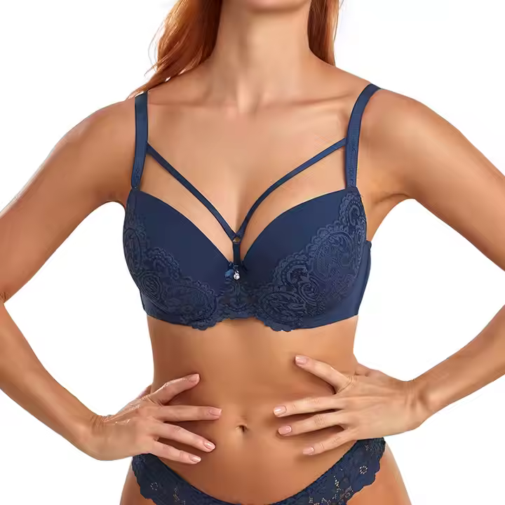 BINNIS Women's Strappy Lace Push-Up Bra – Multiple Colors---Stock Available Women Bra Lace Elegant Style Comfortable Thin Cup Adjustable Straps Comfortable Beautiful Bra for Women