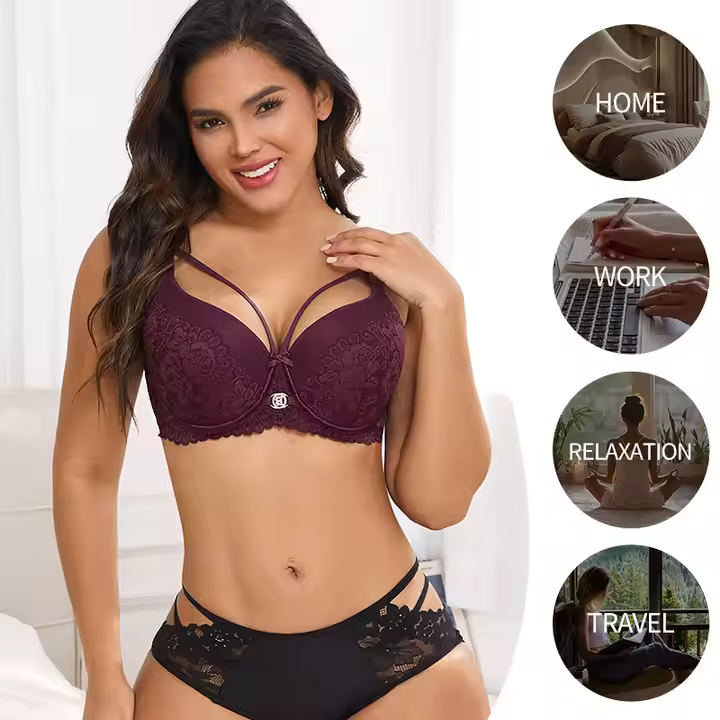 BINNIS Women's Strappy Lace Push-Up Bra – Multiple Colors---Stock Available Women Bra Lace Elegant Style Comfortable Thin Cup Adjustable Straps Comfortable Beautiful Bra for Women