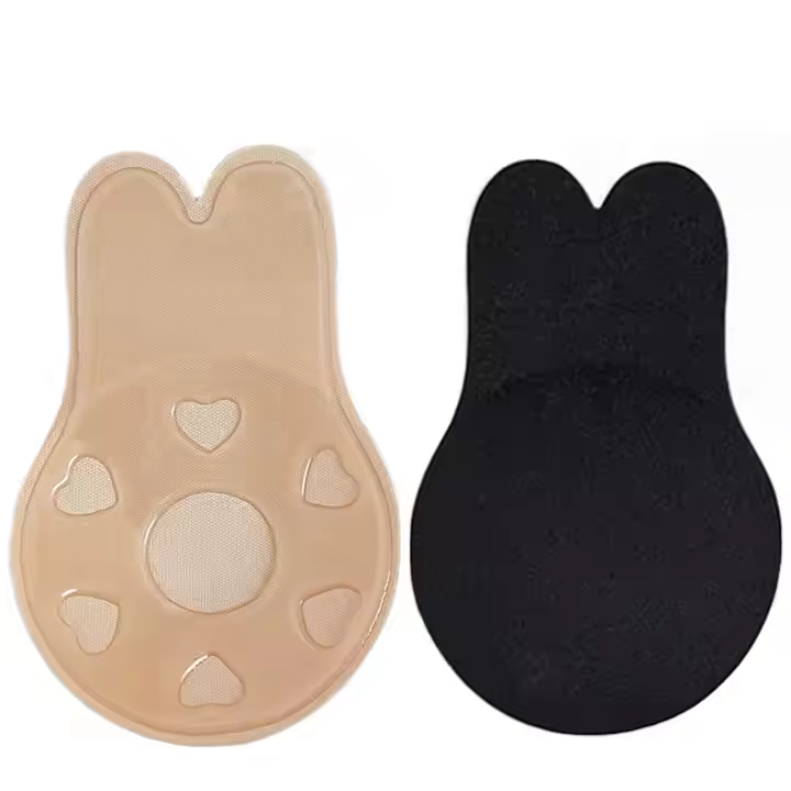 Adhesive Silicone Nipple Covers---2025 Hot Sale Rabbit Ear Pulling Reusable Silicone Invisible Nipple Cover Bra Adhesive Invisible and Comfortable Bra Pads