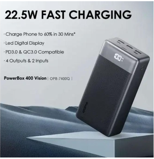 Oraimo Power Bank 40000mAH  22.5W SUPER Fast Charging Potable Powerbank