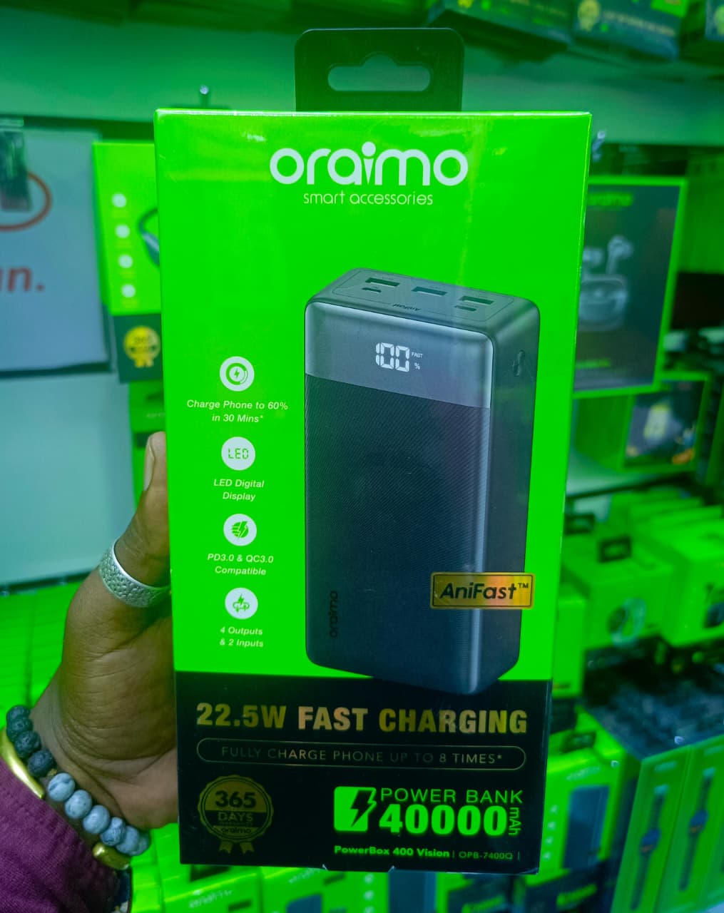 Oraimo Power Bank 40000mAH  22.5W SUPER Fast Charging Potable Powerbank
