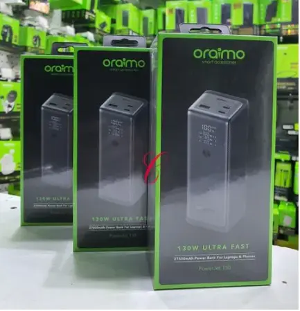 Oraimo PowerJet 130 27600mAh 130W Power Bank Power Laptop & Phone at Once Recharge Powerbank to 100% in 1.5hrs OPB-727SQ