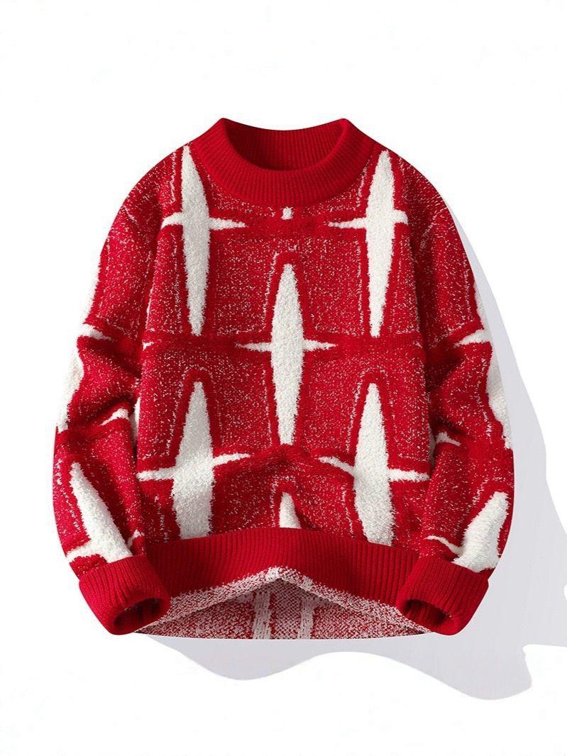 Sweaters & Cardigans Autumn And Winter Large Size Men's Sweater Pullover Long Sleeves Fashion Simple Personality All Urban Neck round Neck Men's Knitwear