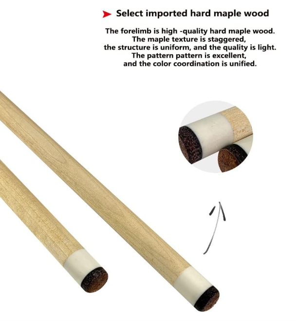 Cue Sticks Pool Stick Pool Cues, 57" Cue Sticks Canadian Maple Wood More Accurate Shots into The Ball for Professional Billiard Player