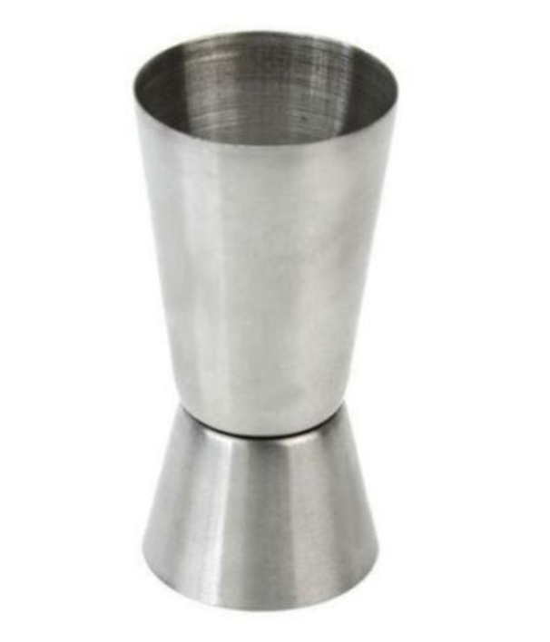 Bar & Home Metallic Double-Sided Tot Glass - Stainless Steel, 15ml and 30ml Measurement
