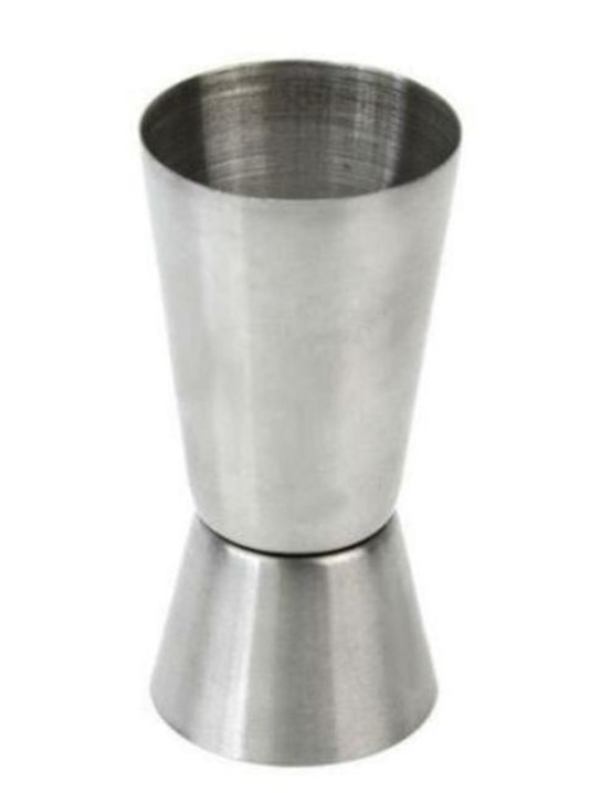 Bar & Home Metallic Double-Sided Tot Glass - Stainless Steel, 15ml and 30ml Measurement