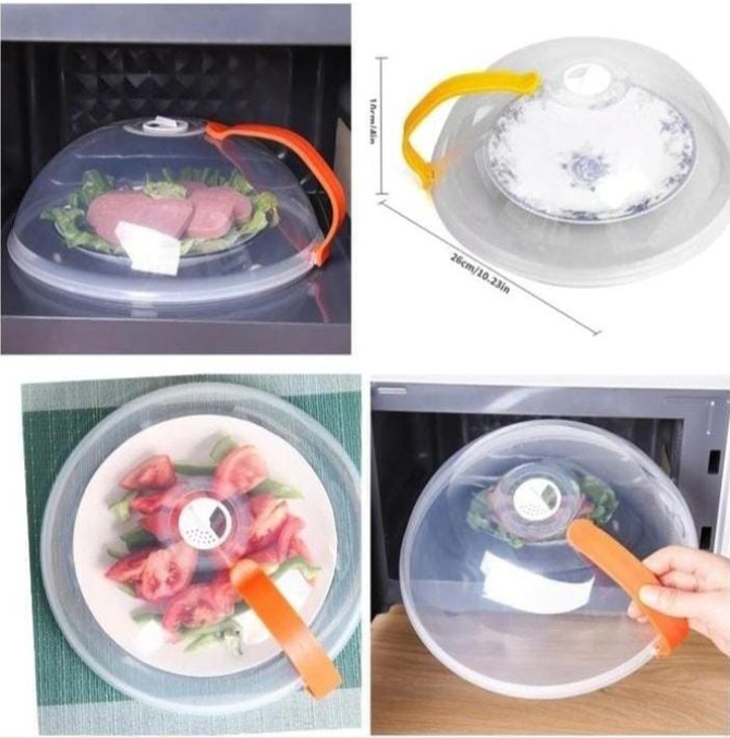 Home & Kitchen Vent Microwave Plate Cover Lid With Detachable Handle Food Cover