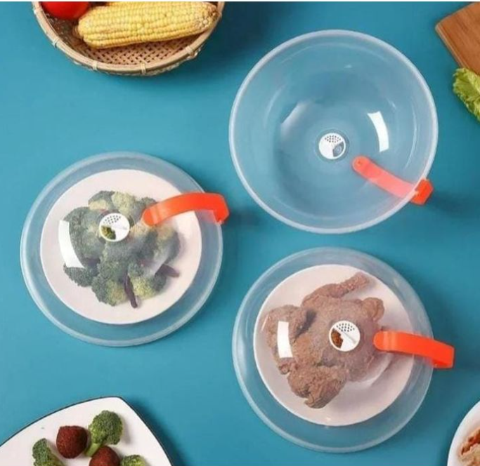 Home & Kitchen Vent Microwave Plate Cover Lid With Detachable Handle Food Cover