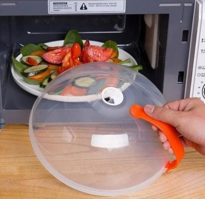 Home & Kitchen Vent Microwave Plate Cover Lid With Detachable Handle Food Cover