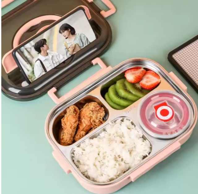 Bento Stainless Steel Lunch Box For Kids & Adults, Insulated, Portable, Lunch Box, Large-capacity Food Container