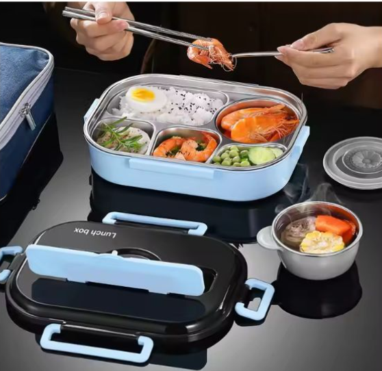 Bento Stainless Steel Lunch Box For Kids & Adults, Insulated, Portable, Lunch Box, Large-capacity Food Container