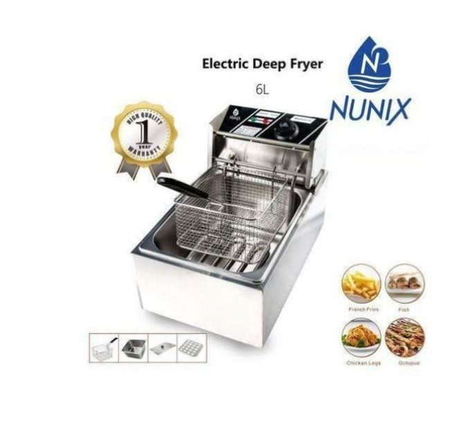 Home Collections Nunix 6L Single Electric & Stainless Steel Deep Fryer for Chips