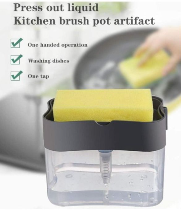 LIQUID SOAP PUMP & SPONGE HOLDER / 2 IN 1 SOAP PUMP DISPENSER