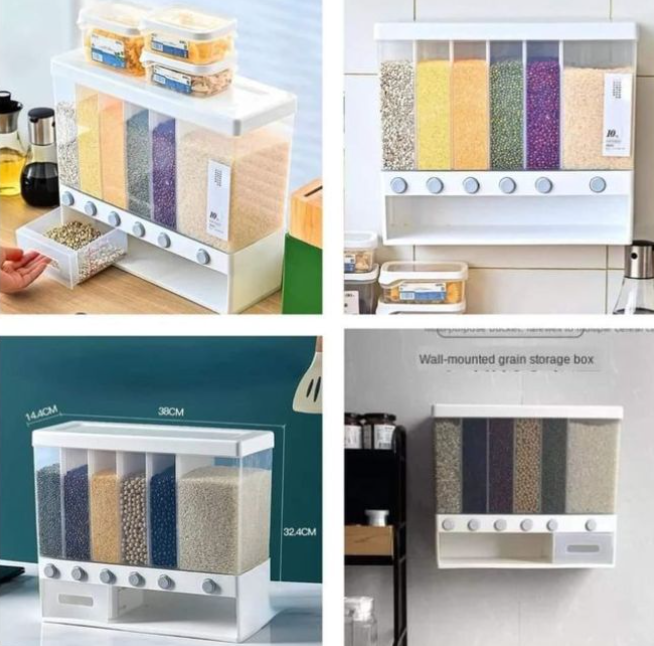 Home & Storage 10kgs Partitioned Multifunctional Cereal/rice Dispenser
