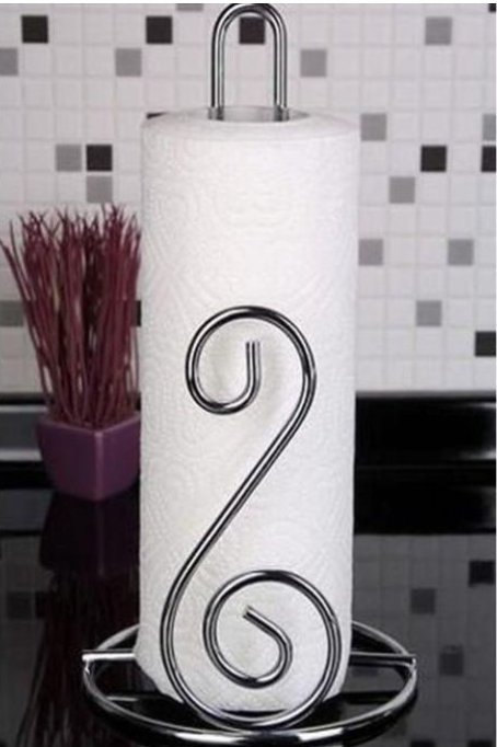 KnMn Wrought Iron Tissue Roll Holder Tissue Paper Holder Paper Towel Holder for Kitchen and Dining Table