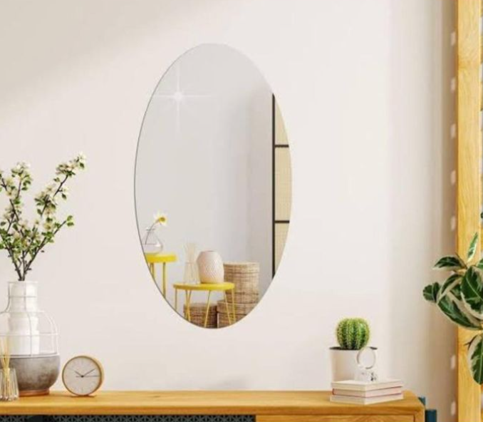 Peel Oval stick unbreakable mirror
