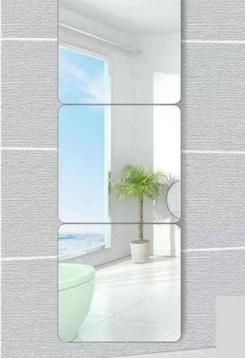 Square Peel and stick unbreakable mirror