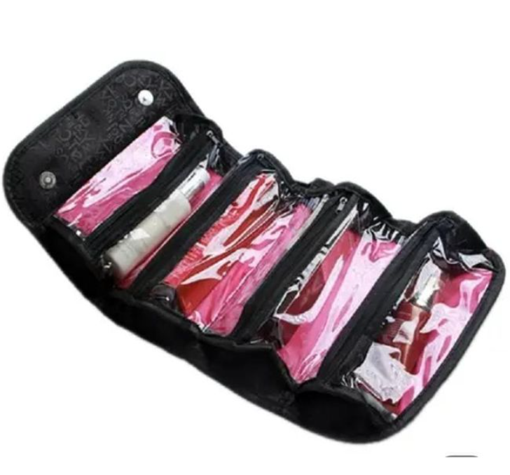 Roll N Go 4 In 1 Foldable Cosmetic Storage Bag Travel Makeup Organizer
