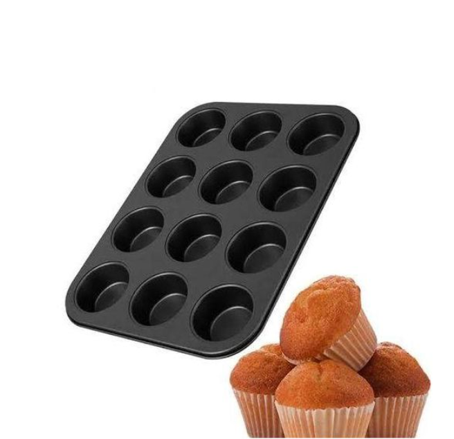 Non-stick 12 holes Muffin Pan Tin Cupcake Baking Tray Dish Bakeware