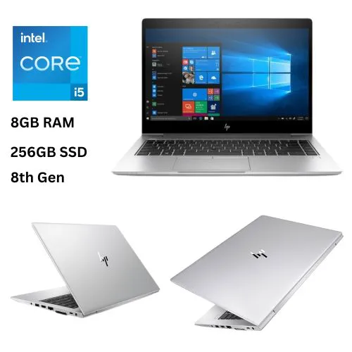 HP Refurbished Elitebook 840 G5 8th Generation Core I5, 8GB RAM, 256 GB SSD -14" screen display, Windows 10 Pro installed and activated