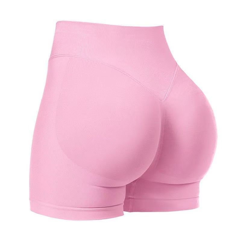 Women Workout Impact Shorts Butt Lifting Gym Seamless Booty Biker Shorts black L