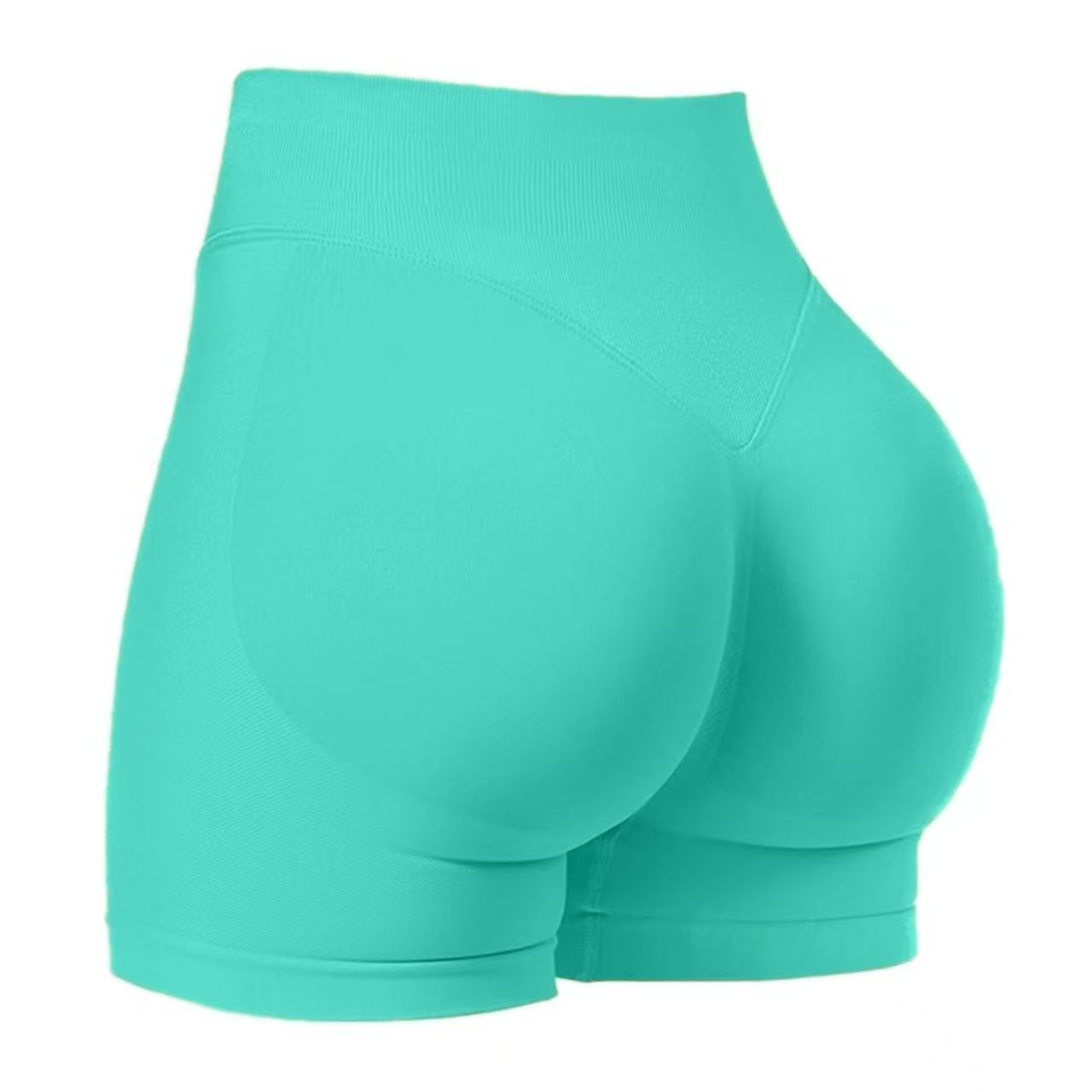 Women Workout Impact Shorts Butt Lifting Gym Seamless Booty Biker Shorts black L