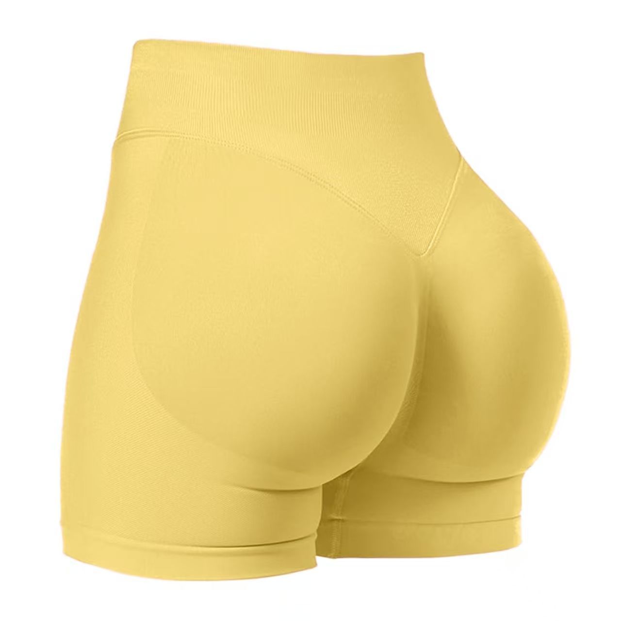 Women Workout Impact Shorts Butt Lifting Gym Seamless Booty Biker Shorts black L