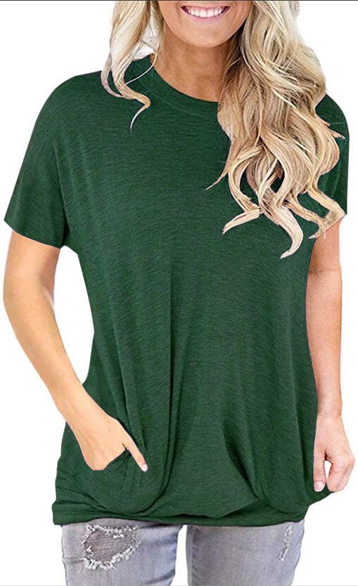Summer Tops Women Spring Short Sleeve Shirts Beach Vacation Outfits Plus Size Workout Tshirts Casual Clothes 2025 black L