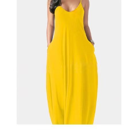 Wolddress Womens 2025 Casual Sleeveless Sundress Plus Size Loose Plain Long Summer Beach Maxi Dress with Pockets S-5X blue S