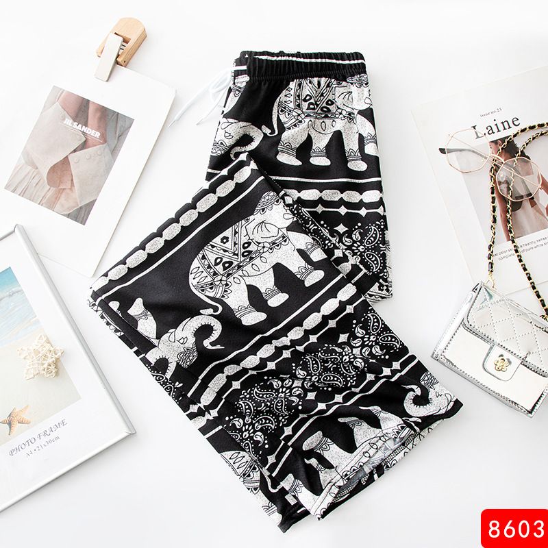 Foreign trade cross-border exclusive elephant wide leg pants for women in summer, thin design, high waist, hanging feeling, straight leg, loose casual pants, floor pants 8601 One size fits all