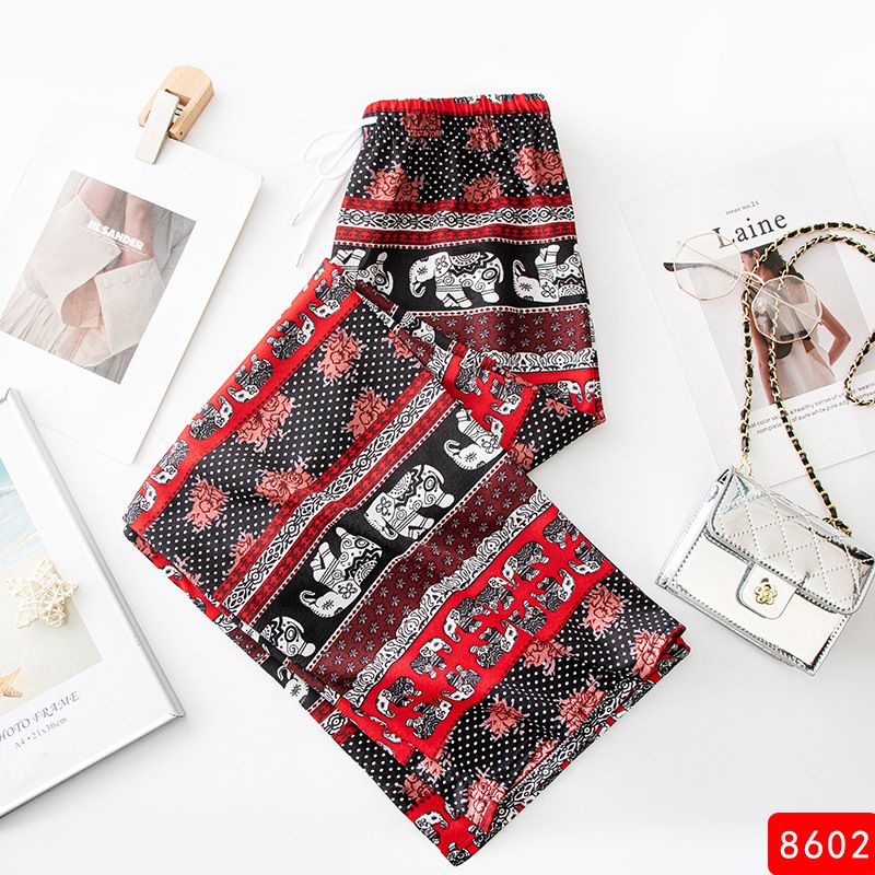 Foreign trade cross-border exclusive elephant wide leg pants for women in summer, thin design, high waist, hanging feeling, straight leg, loose casual pants, floor pants 8601 One size fits all