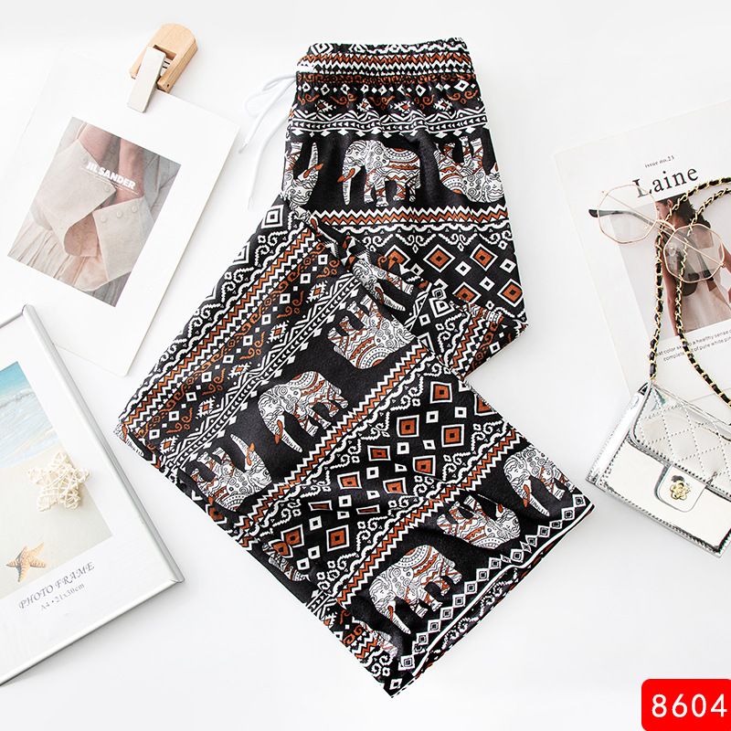 Foreign trade cross-border exclusive elephant wide leg pants for women in summer, thin design, high waist, hanging feeling, straight leg, loose casual pants, floor pants 8601 One size fits all