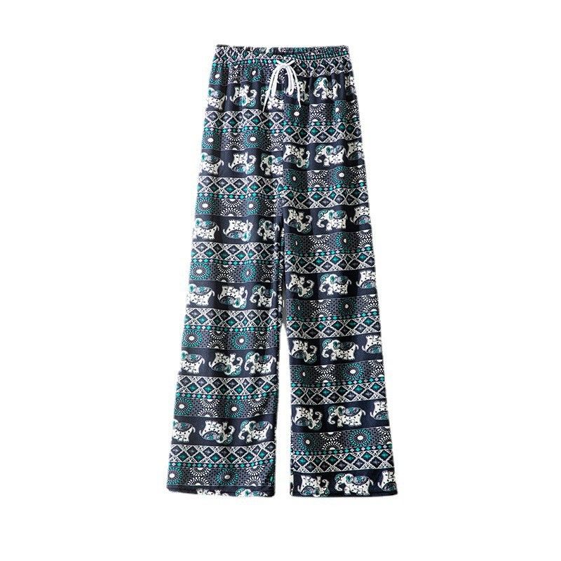 Foreign trade cross-border exclusive elephant wide leg pants for women in summer, thin design, high waist, hanging feeling, straight leg, loose casual pants, floor pants 8601 One size fits all