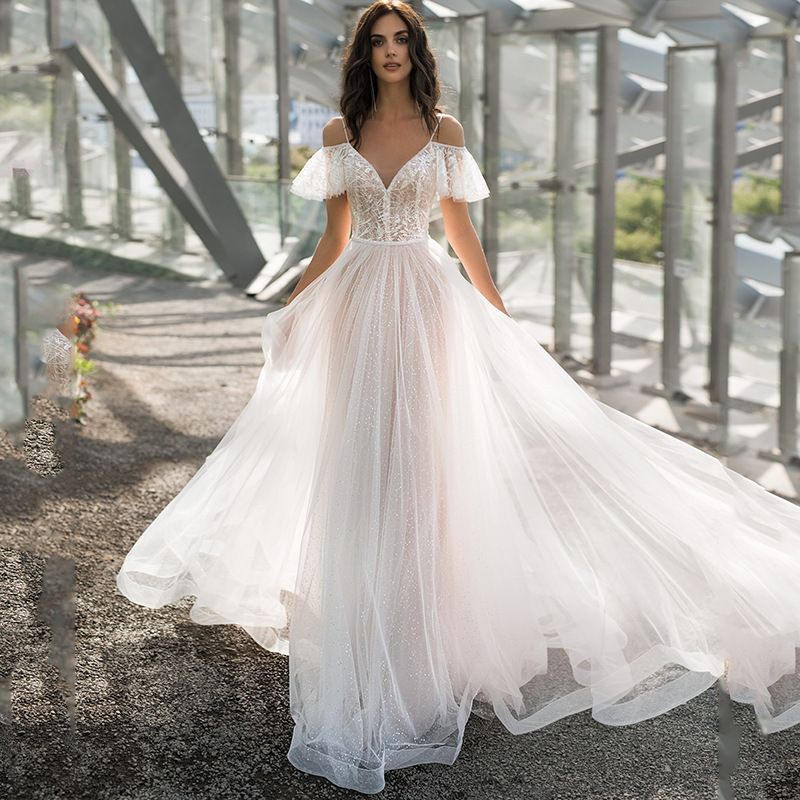 2025 Spring New Large Wedding Dress with Slimming and Slimming Appearance, Shoulders Equal, Fat, Lace, Flower, One Shoulder Female White One size